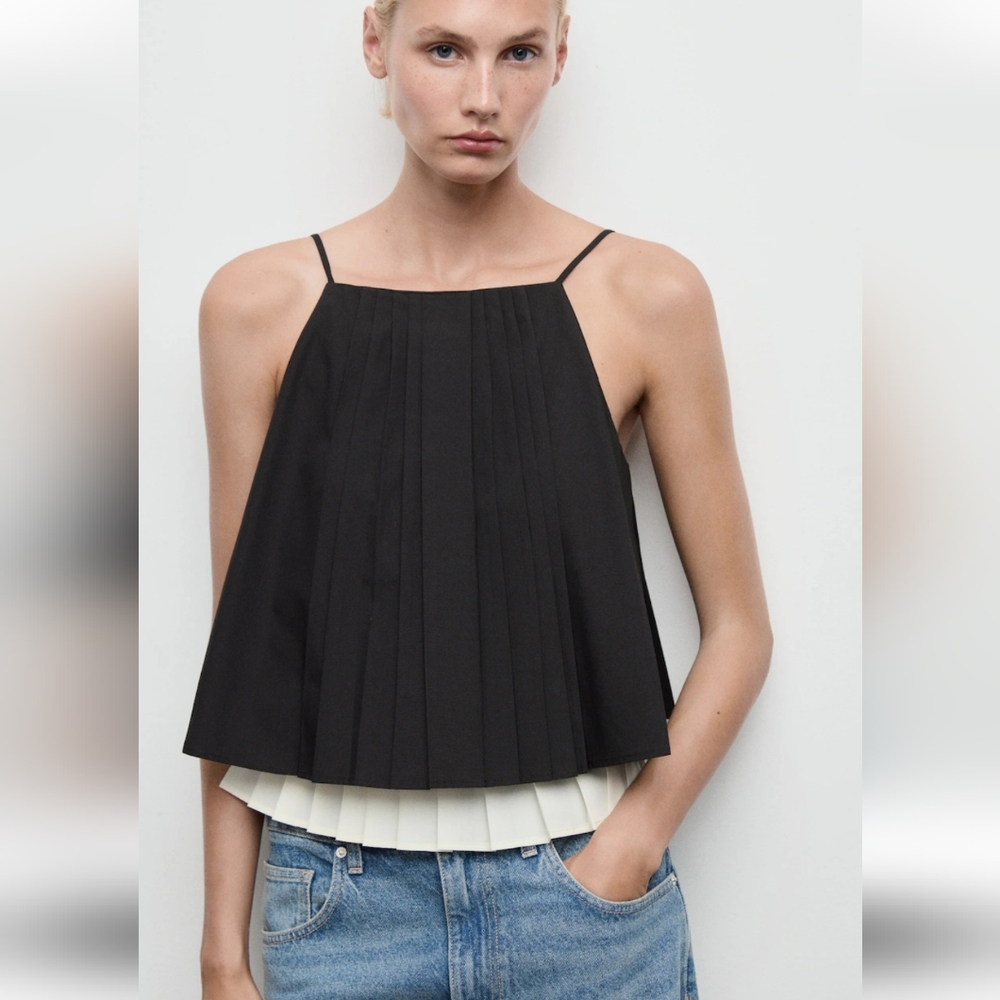 NWT Mango pleated Combined Top